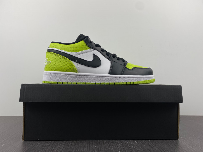air jordan 1 low "vivid green snakeskin
