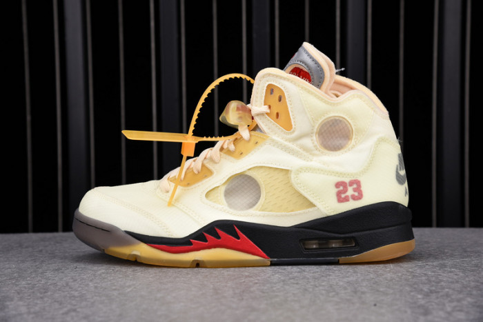 off-w x air jordan 5 sail dh8565-100