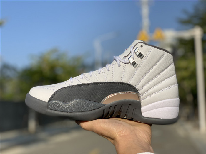 air jordan 12 gs white / dark grey 153265-160