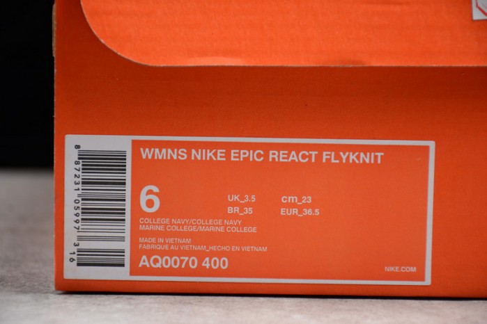 nike epic react flyknit blue aq0067-400