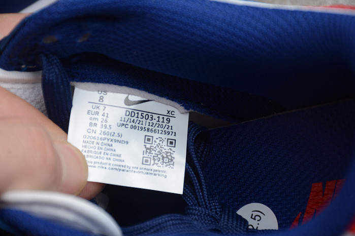 nike dunk low＂white and university red dd1503-119