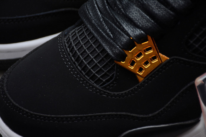 air jordan 4 “royalty” black/metallic gold-white mens 308497-032