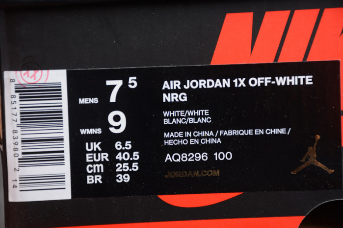 off-w x air jordan 1 retro euro aq0818-100