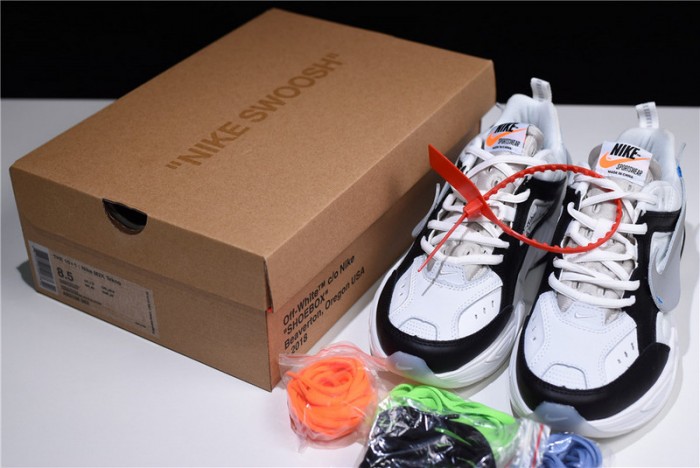 ow x nike m2k tekno black ,white a03108 062